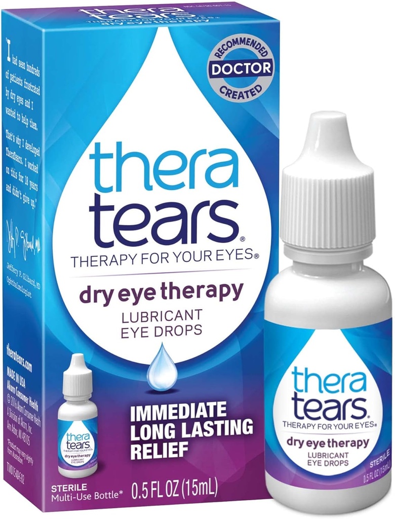 带1.0 Fl Oz 和 0.5 Fl Oz 瓶的TheraTears干眼治疗眼药箱