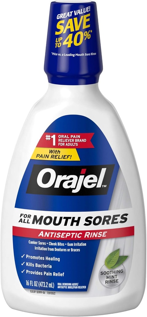 Orajel 抗化口腔 索雷 林斯,16 Fluid Oz