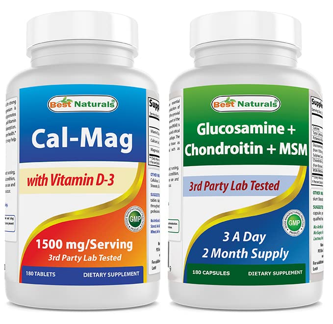 含有维生素D3 1500mg & Glucosamine Chondroitin和MSM的最佳天然镁钙