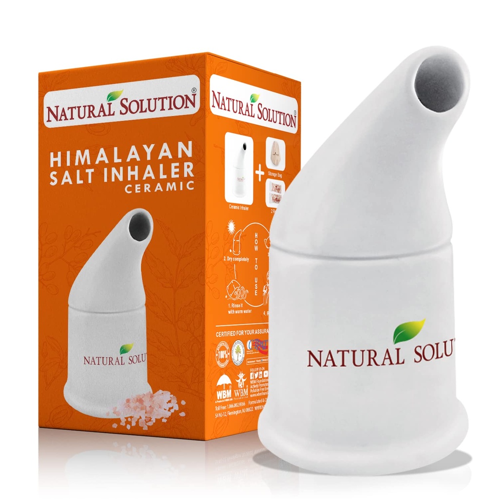 与喜马拉雅粉红色盐(Himalayan Pink Salt)的天然溶液 喜马拉雅盐 Inhaler 陶瓷 — — 享受新鲜和舒缓的盐空气体验的简单而自然的方法