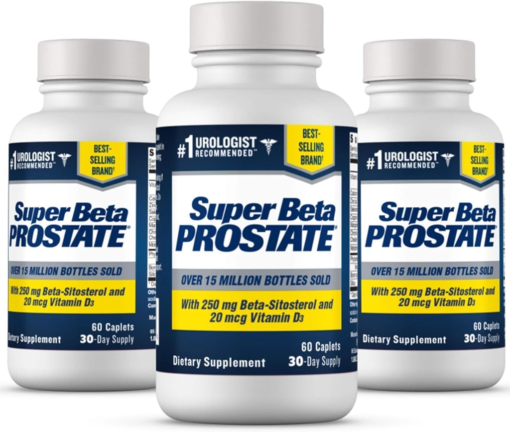 SUPER BETA PROSTATE 男子健康支助补编——减少浴室旅行,促进睡眠,更好的Bladder空置和健康的前列腺,Beta Sitosterol——60 Counter(第3包)