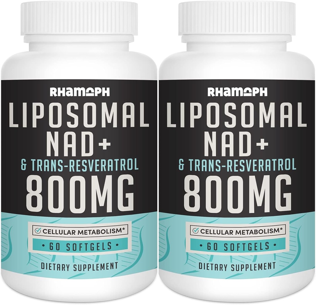 Liposomal NAD+ 800 mg 配有 Trans-resveratrol 300 mg , 最大吸收, 实际NAD+ 健康衰老、细胞能量、DNA修复、长寿-120软胶的助推补充
