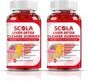 SCOLA Liver Cleanse Detox & Reference Gummys, 肝脏支持补编, 包括配有Silymarin, Dandelion, Chicory Root, 肝脏健康补编, 120 Counter
