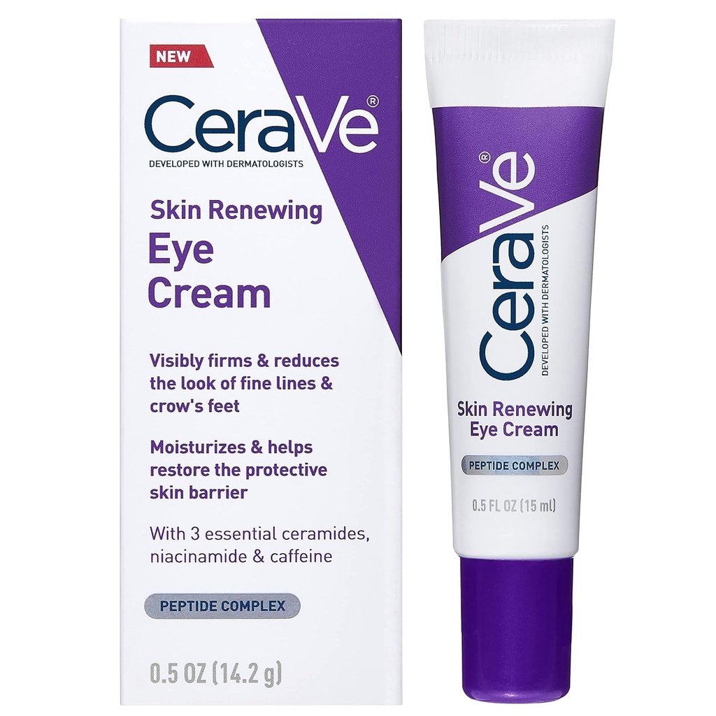 CeraVe 皮肤更新眼霜用于皱纹,在眼霜下加Peptides + Cafeine + Niacinamide,用于皱纹和乌鸦脚,Paraben Free & Opthalmologist 测试