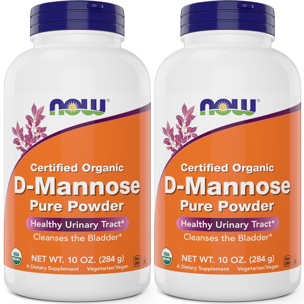 Now Foods Prure,有机D-Mannose 10 oz Powder (Pack of 2) - Bladder cleanse and Urinary Tracts 健康补编 - 非GMO - Vegan Friendly - 2000 mg/每服2克