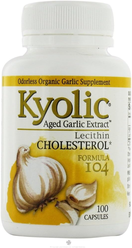 Kyolic - #104 大蒜提取器与Lecithn - 100个胶囊,2个包装