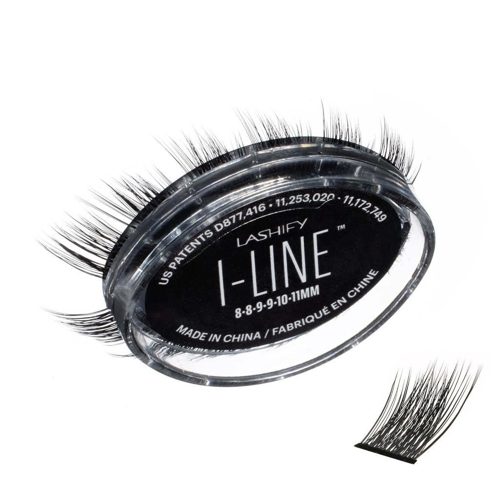 Lashify I-LineShort Pre-Mapped Gossamer, Easy DIY False Lashes 创建愤怒的外观和眼线效果