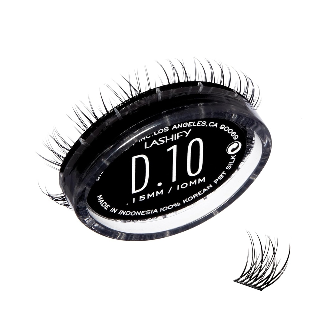 Lashify Drama 10mm Gossamer 目光扩展重填, 黑色, 简单 DIY False Lashes 用于自然外观