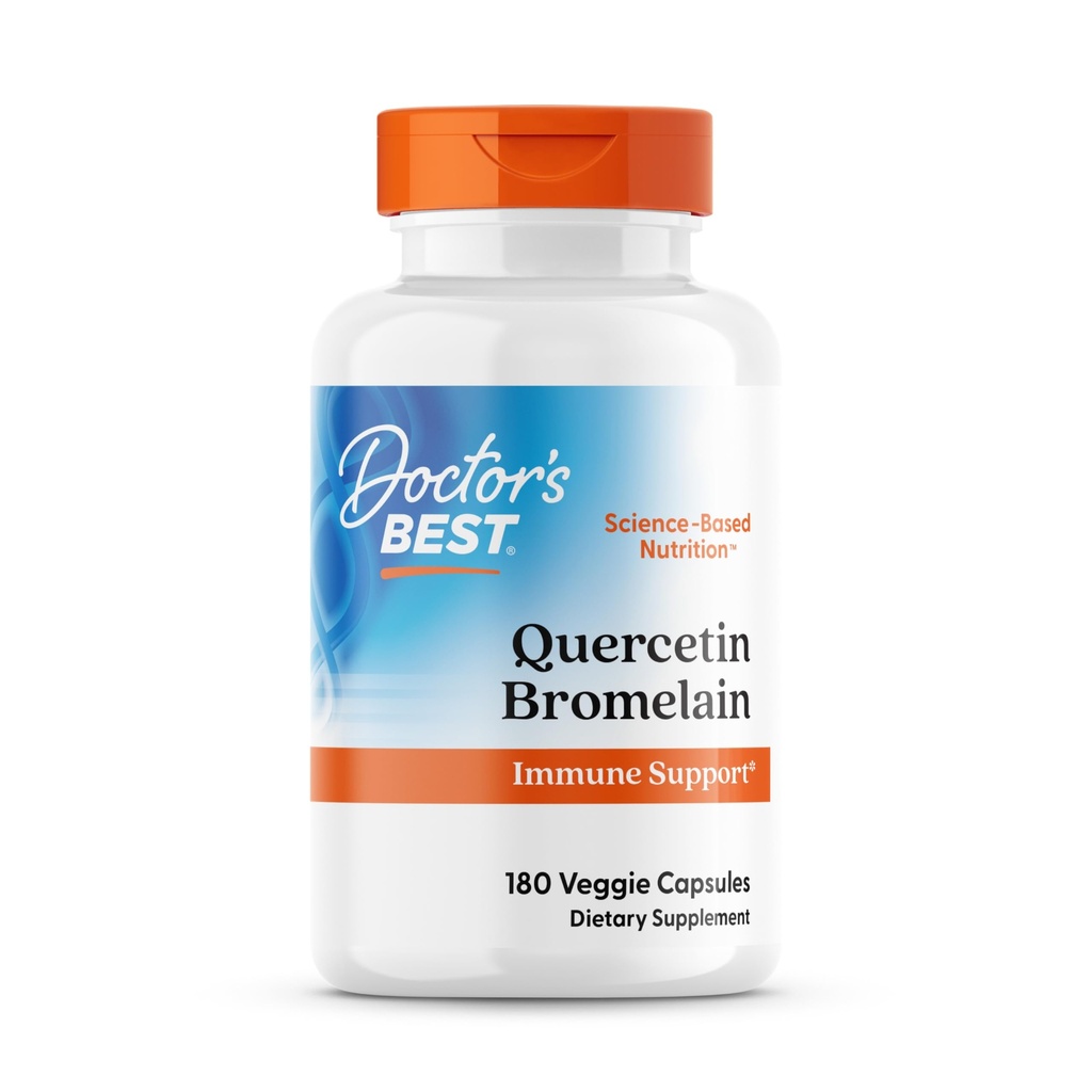 医生最佳Quercetin Bromelain,豁免支持盖,心脏,联合与健康呼吸系统,非GMO,Vegan,Gluten Free,Soy Free,180 VC