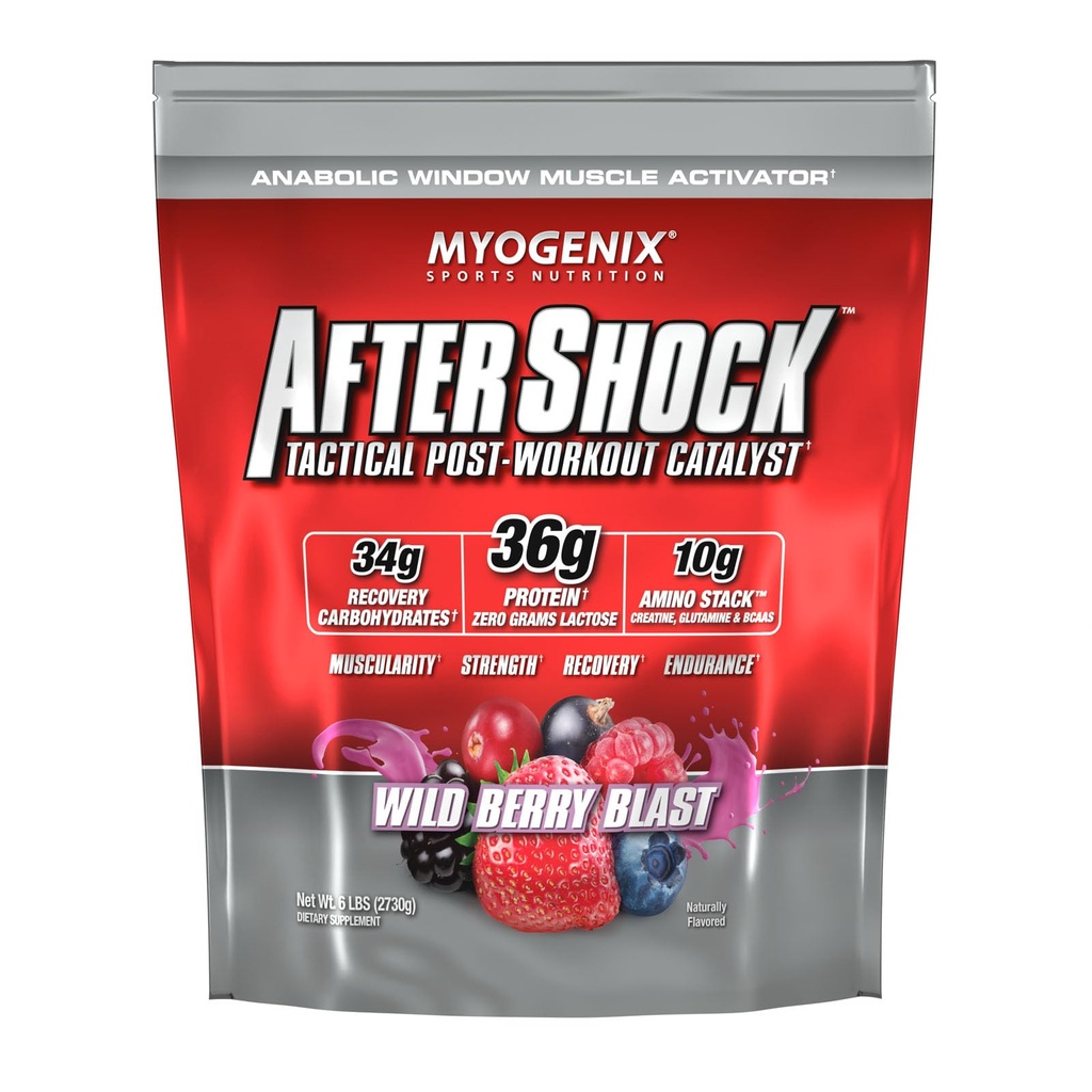Myogenix 余震后工作——肌肉增生Whey蛋白粉——加快肌肉增生和复苏——支持联合健康与增生Glycogen——野莓爆破,6磅