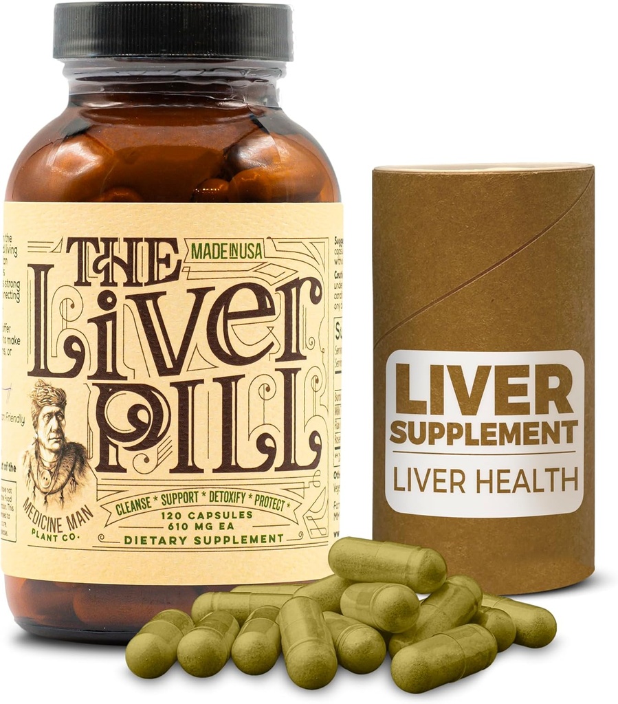 肝丸 120 Capsules - Herbal Liver Cleanse Detox & 修复药丸,配有Burdock Root, Milk Thetle, Rosemary, 和 Flax种子 - 非GMO, 有机和天然活体 Detox Pills供男女使用