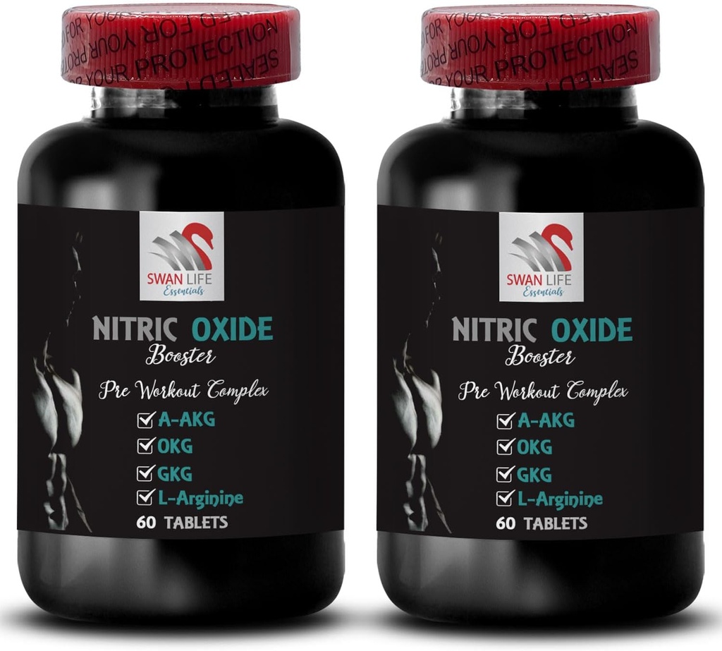 男子的氧化氮补充剂 -- -- NITRIC OXIDE BOSTER -- -- L-Arginine、强力支持、耐力助推器、锻炼补充剂、动力配方、能源混合物、培训重点2瓶120平板
