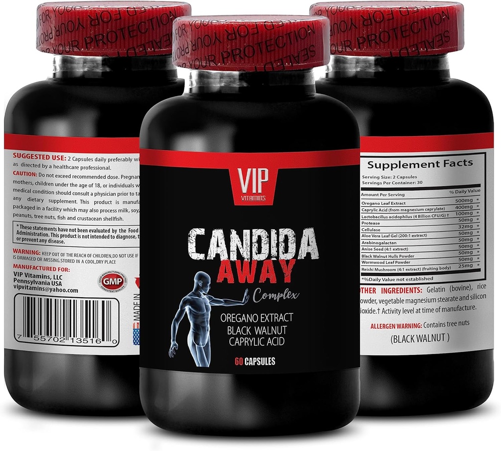 肝脏支持- CANDIDA AWAY - 肝脏支持补充剂,肝脏支持净化剂,女性的肝脏净化剂,男性的肝脏净化剂,肝脏净化剂 1瓶60盖