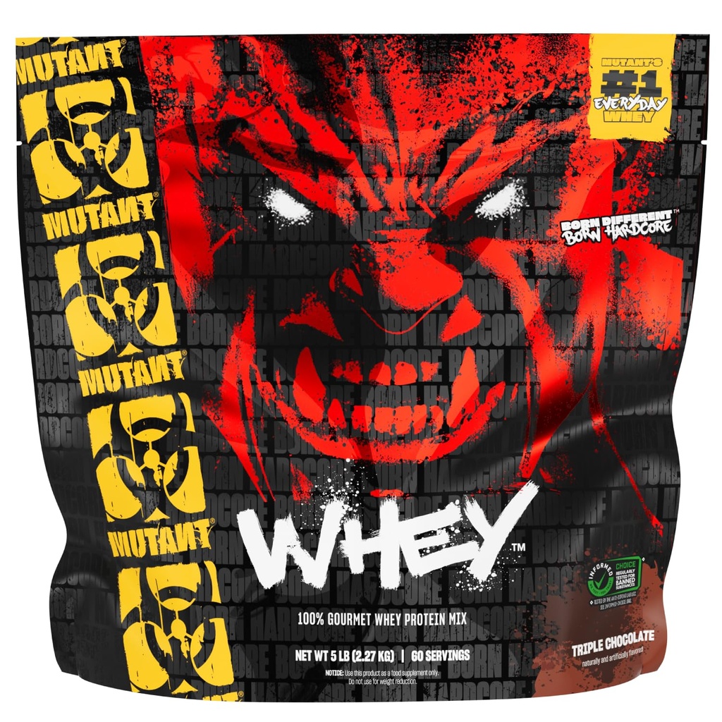 变种者Whey – 100% Whey蛋白质粉状摇摆,Gourmet Taste, 22g of 蛋白质,快速吸附,易消化,5lbs - 三联巧克力