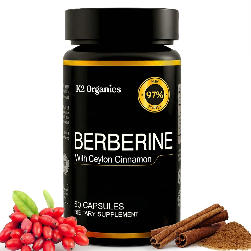 白百灵加锡兰1200mg(60 Capsules) – 97% 纯度-非GMO,Gluten-Free,实验室测试的Vegan Berberine 补编