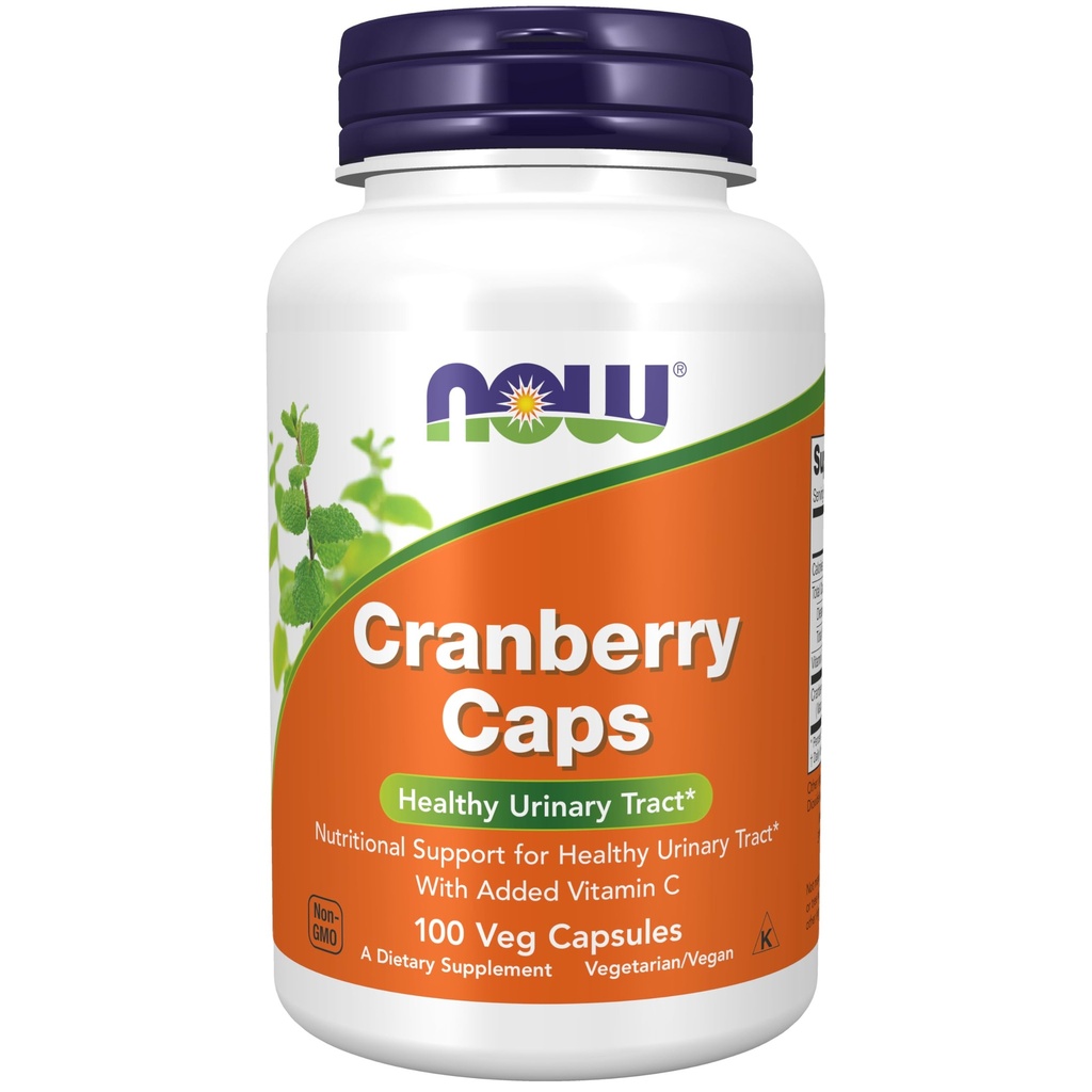 Now 食品补充品,Cranberry C帽加维生素C,健康尿道切片*,100 Veg Capsules