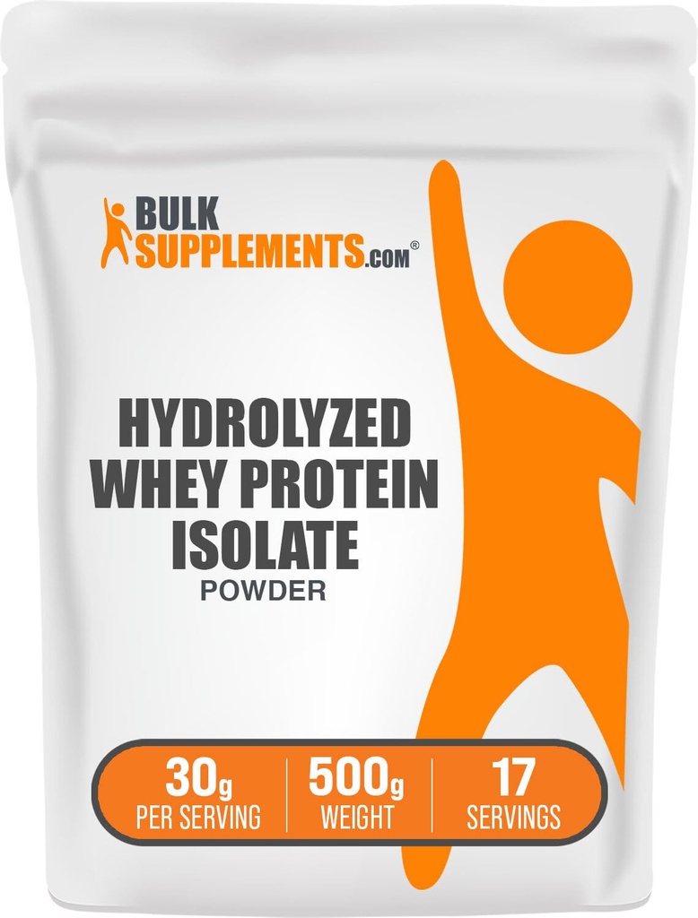 bulk Assupports.com 水解 Whey蛋白隔离粉 - Whey 隔热蛋白 - 无味 & Gluten Free,每服30克,500克(1.1磅)(包1)