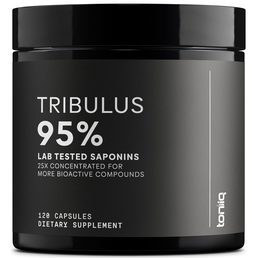 Toniiq Tribulus Terrestris for Men - Ultra HighPotency 25:1 提取 95% Saponins - 1300mg 纯和专注公式 - 第三方纯性和质量实验室测试 - 120 Capsules