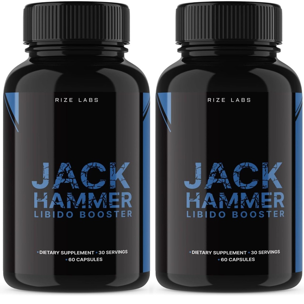 rize 实验室 - Jack Hammer Libido Booster 补充 男性,强大的所有自然公式 改善性能(120 Capsules)
