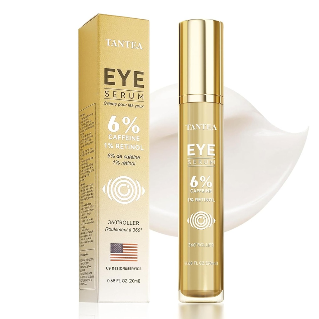 6%的咖啡因眼凝胶用于Puffy Eyes & Dark Circles,眼血清和1%的Retinol用于皱纹袋在眼下抗衰老