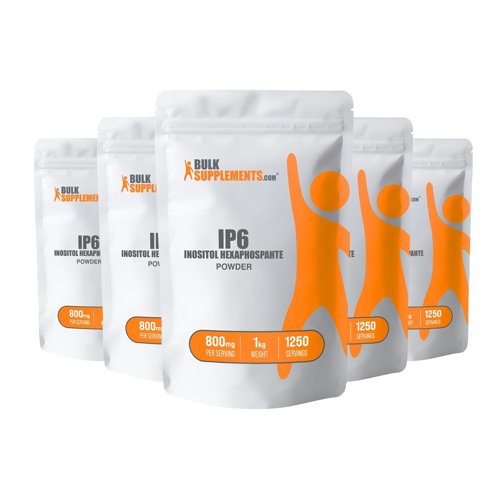 Bulk Assupports.com IP6 粉末-六磷酸因诺西托尔,IP6 补充-因诺西托尔 免疫辅助剂,Gluten Free,800mg / service, 5kg(11磅)(包5)