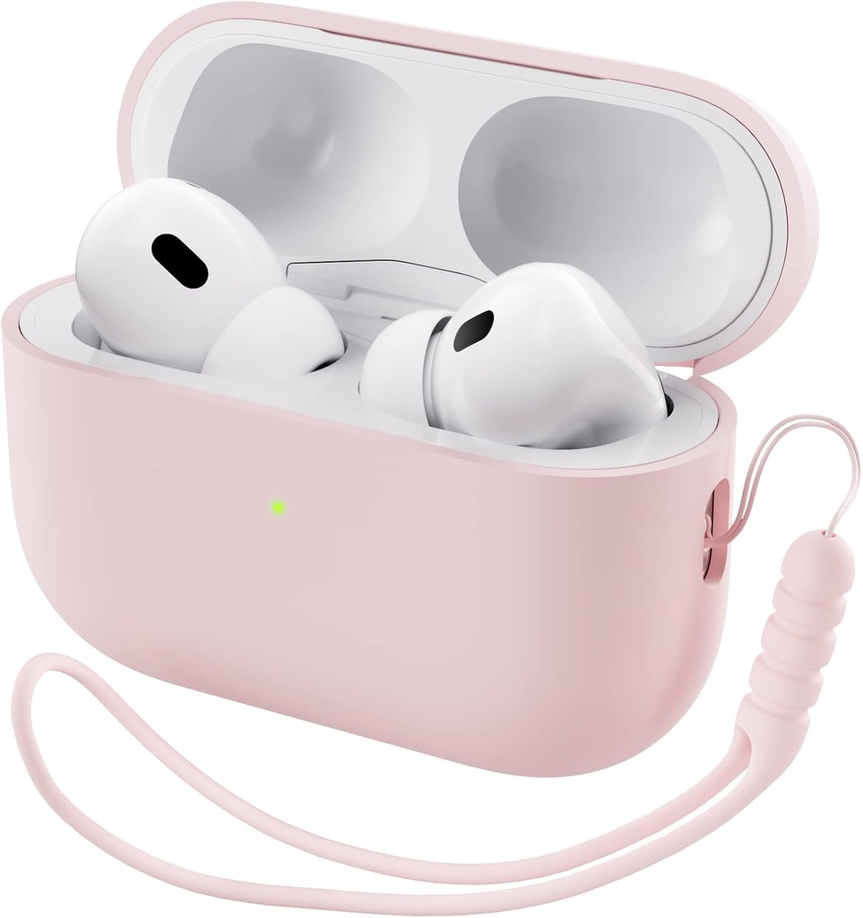 ORNARTO 与 AirPods Pro 2 Case 2022 兼容, AirPods Pro 第2代全保护混合硅酮 Case, Front LED 显性皮肤封面-Pink