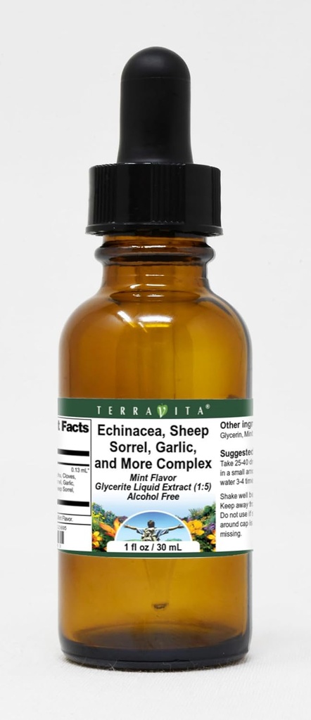 Echinacea、羊索雷尔、大蒜和更复杂的甘油液体提取(1:5) - Mint Flavored(1 oz,ZIN:523695)