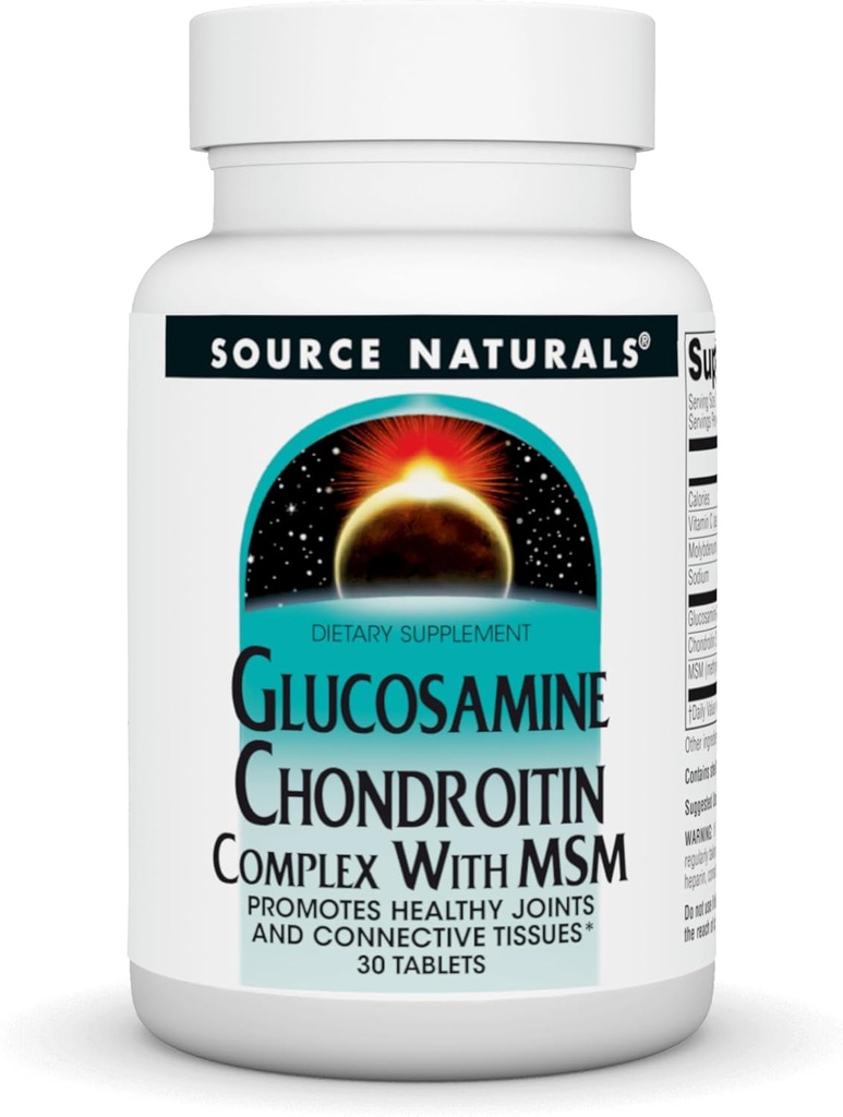 资料来源:Glucosamine Chondroitin Complex with MSM,促进健康关节和连通组织* - 30块