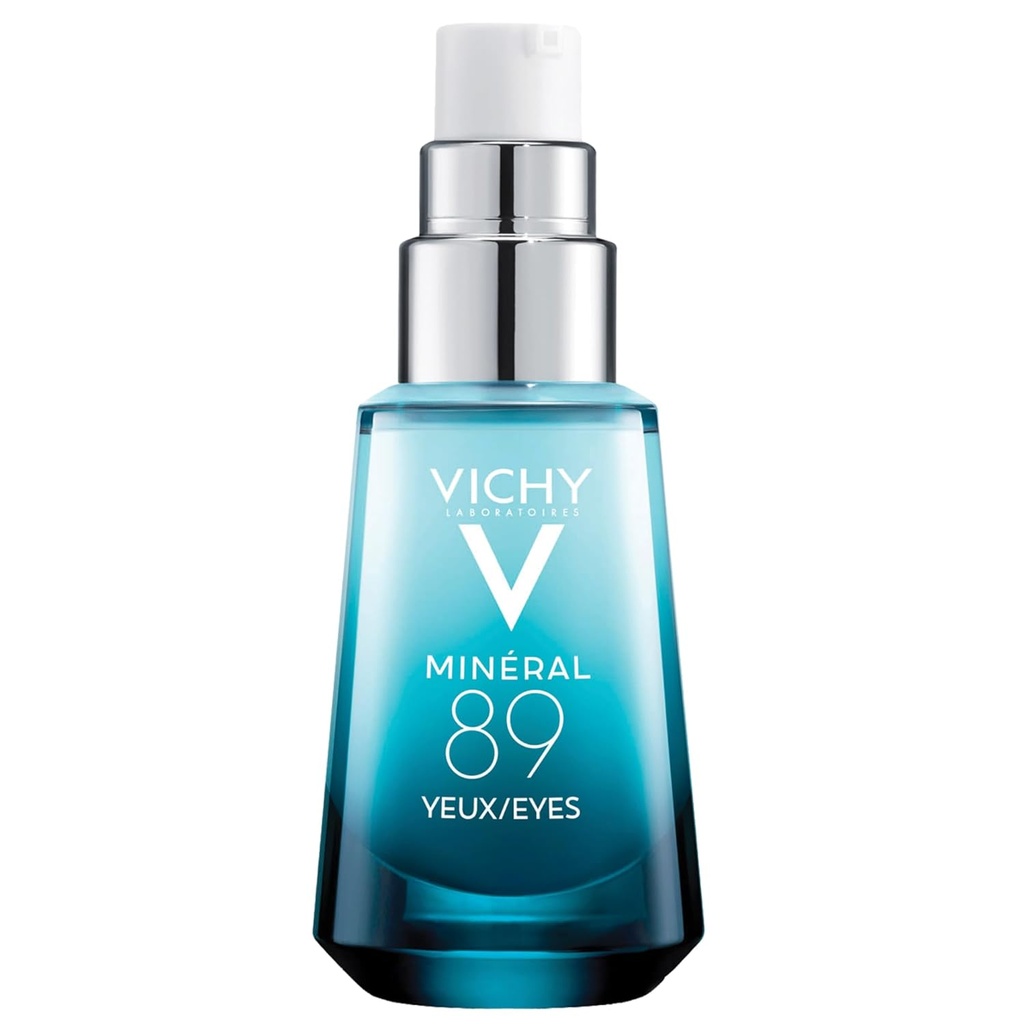 Vichy Mineral 89 眼血清, Hyaluronic Acid和Cafeine Cream, 暗圆眼凝胶下, 水分和水分减少器, Ophthalmologist 测试