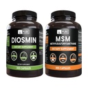 Diosmin 和 MSM Bundle, 每人365盖, 无镁或水稻填充器, 永远纯净