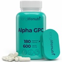 Alpha GPC Choline 补充600mg – 180 Vegetarian Capsules, 高纯度 Nootropic for Daily Energy, 3-Month 供应, 认知和精神清晰的乙酰胆碱来源, GMP 认证,美国制造