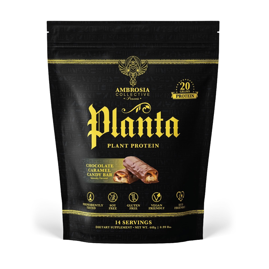 Ambrosia Planta - Premium Planta - Premium 植物蛋白 | Vegan & Keto Felriendly | Gourmet Flavors with no bloating and Stomach Upset | Gluten & Soy Free | 没有添加糖 | 14 services | (糖果酒吧)
