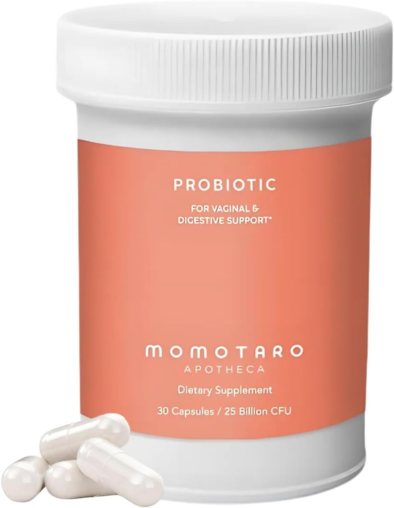 MOMOTARO APOTHECA 妇女阴道和消化剂有机增生剂,25亿 CMFU - 预生和乳房杆菌混合增生剂 - 女性健康阴道和植物 - 30 Capsules