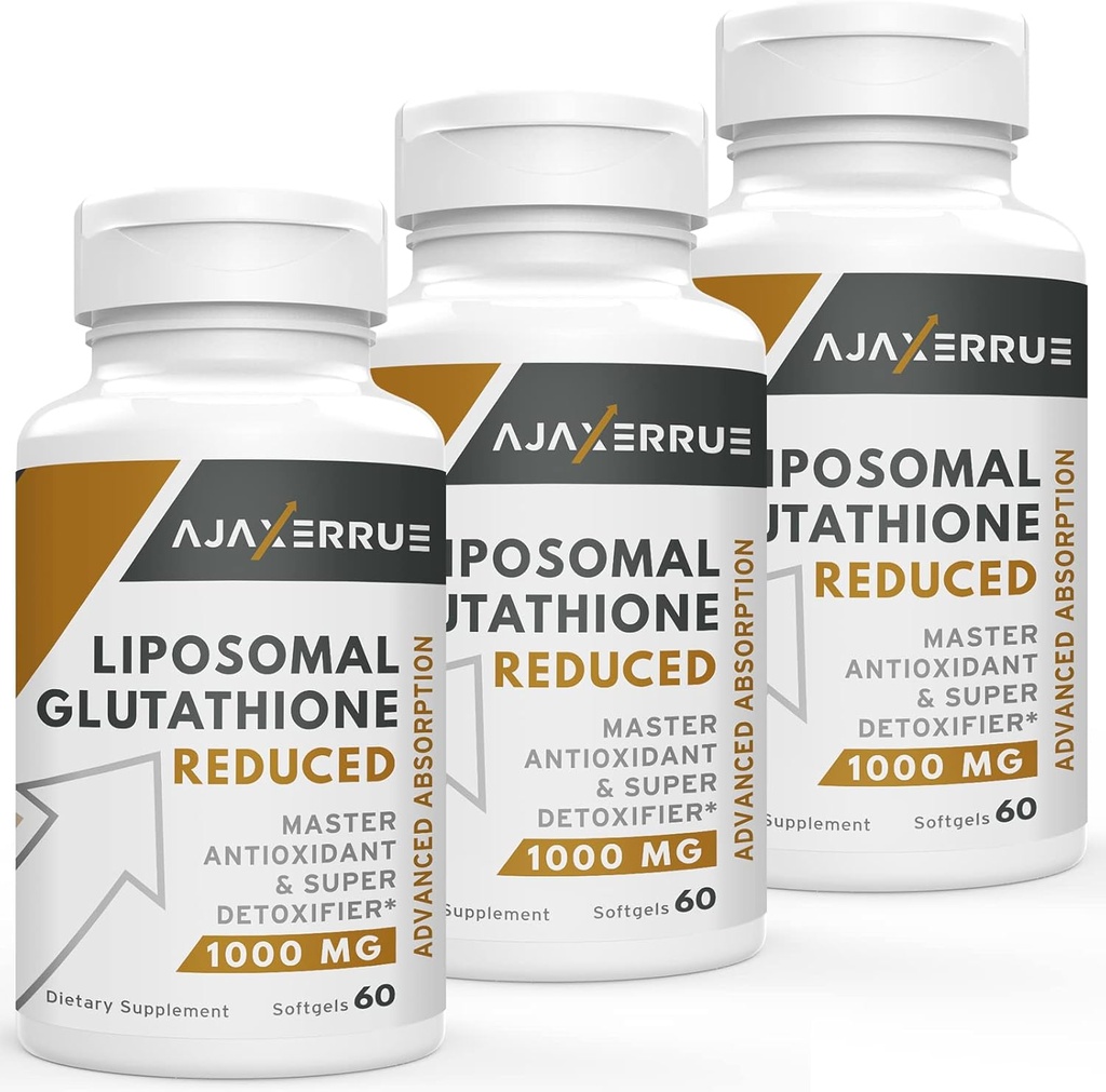 1,400 mg Liposomal Glutathione, 高级吸收复合物 降低Glutathione 补充维生素C, Hyaluronic Acid, 肝解毒、脑、皮肤主抗氧化剂
