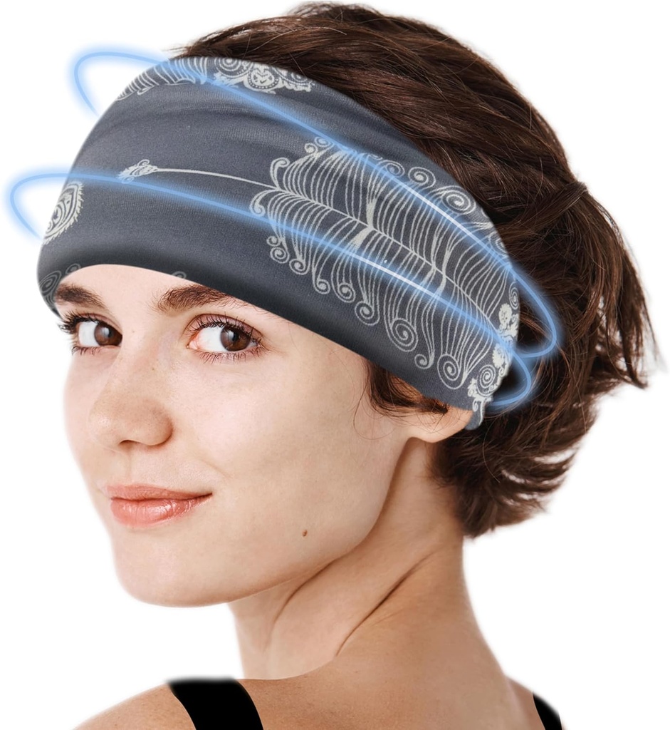 Crimmy Migraine Headache Relief Cap, 冷却 Gel Headband 颈部环绕帽子面具, Soothing Ice Pack Head 面部冷压缩紧张压力和悬浮