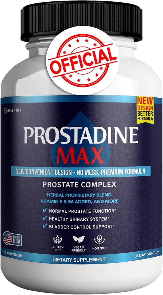 Prostadine Max 前列腺增生 男性 Capsules, 健康增生 - 最大强度, 所有自然支持正常和健康功能, Prosta Vive Reviews (60 Capsules)