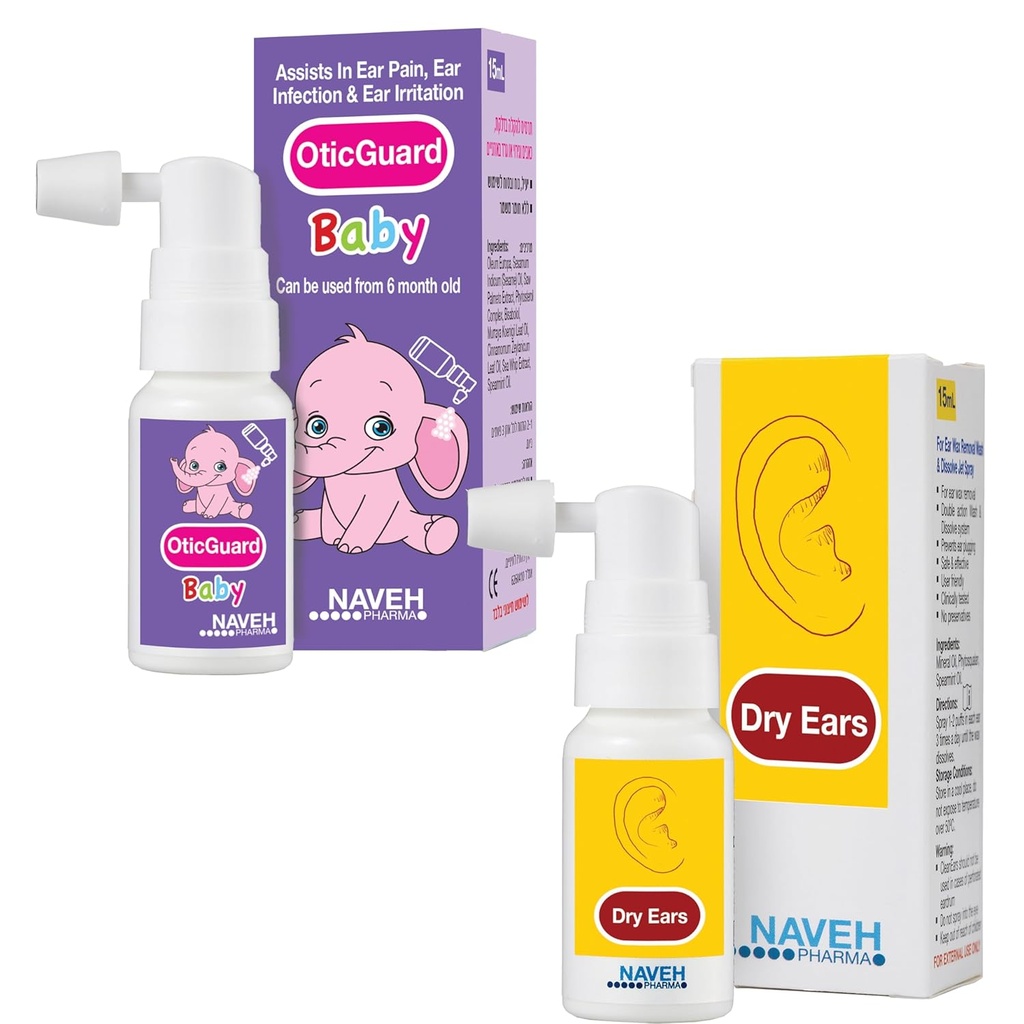 NAVEH PHARMA OTIGER 婴儿喷雾 0.5 Fl Oz + NAVEH PHARMA 干耳喷雾 1 Fl Oz