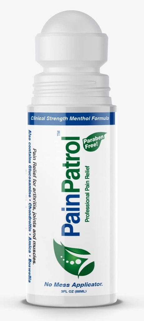 PainPatrol, Pain Relief Gel, Cooling Gel w 8.5% Menthol, 3 oz Roll-On for Muscle Pain, Joint & Back Pain, 专题麻醉剂, 快动作, 耐久疼痛 救世主 Cream (3 OZ)