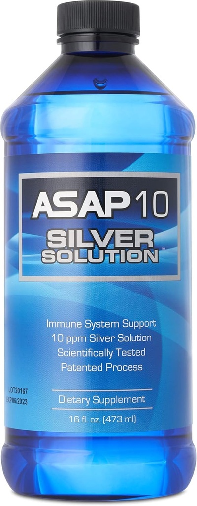 美国生物技术实验室 - ASAP 10 银溶液 - Immune System Support, 10 ppm 银溶液饮食补充剂 - 16 fl. oz.