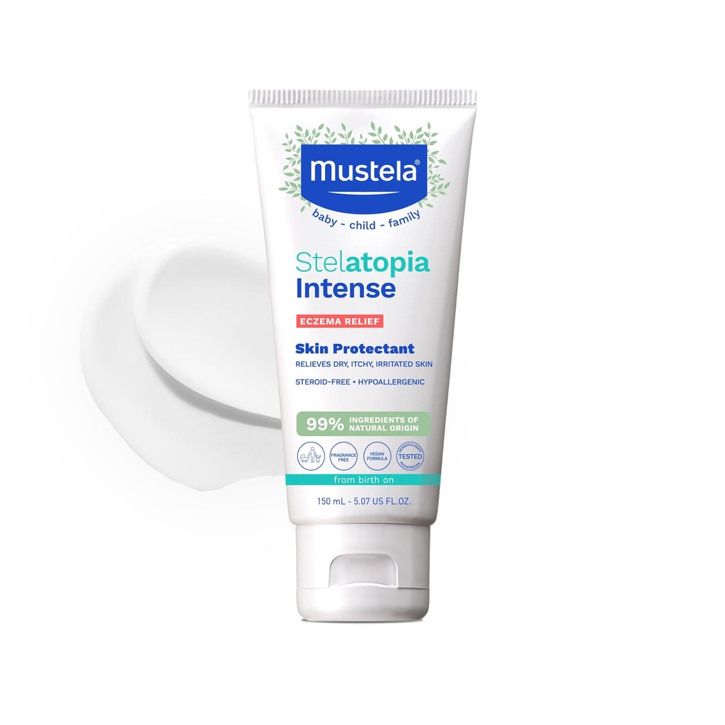 Mustela Eczema Relief Cream Stelatopia Intense - Fragrances-Free Moisturing 身体消瘦与凝胶蛋白 - 干燥,痒痒,刺激皮肤和耀斑 - 婴儿,儿童和成人 - 5.07 f.oz.