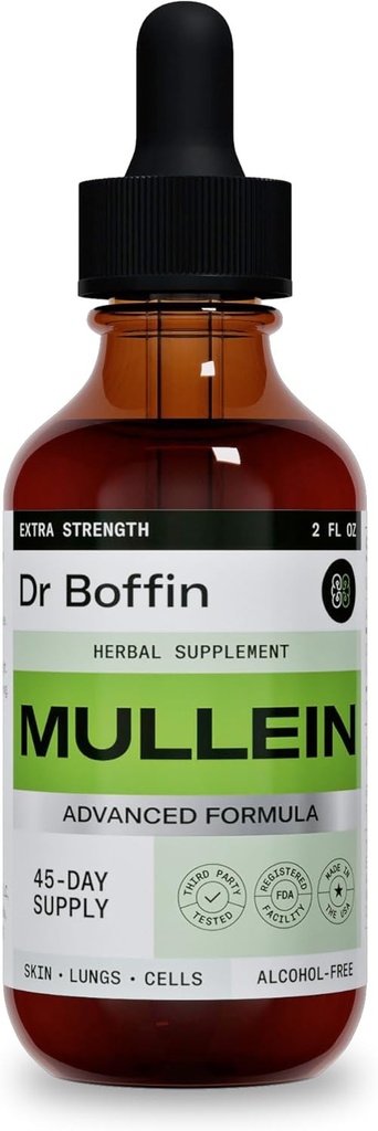 Mullein Leaf 液体提取 2 FL OZ - Extra Strenght QQ 高级公式 - 天然补充液丁酯 - 肺清洁剂和排毒 - 呼吸卫生和免疫支持滴液