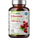 配有Cranberry & Probiotics的Biophix D-Mannose 1000mg Capsules - 配有Cranberry & Probiotics的D Mannose 配有女性配有的D-Mannose 配有的D-Mannose Pills 配有尿液Tract & Bladder 健康支持 - 消化福利 - 120 Vcaps
