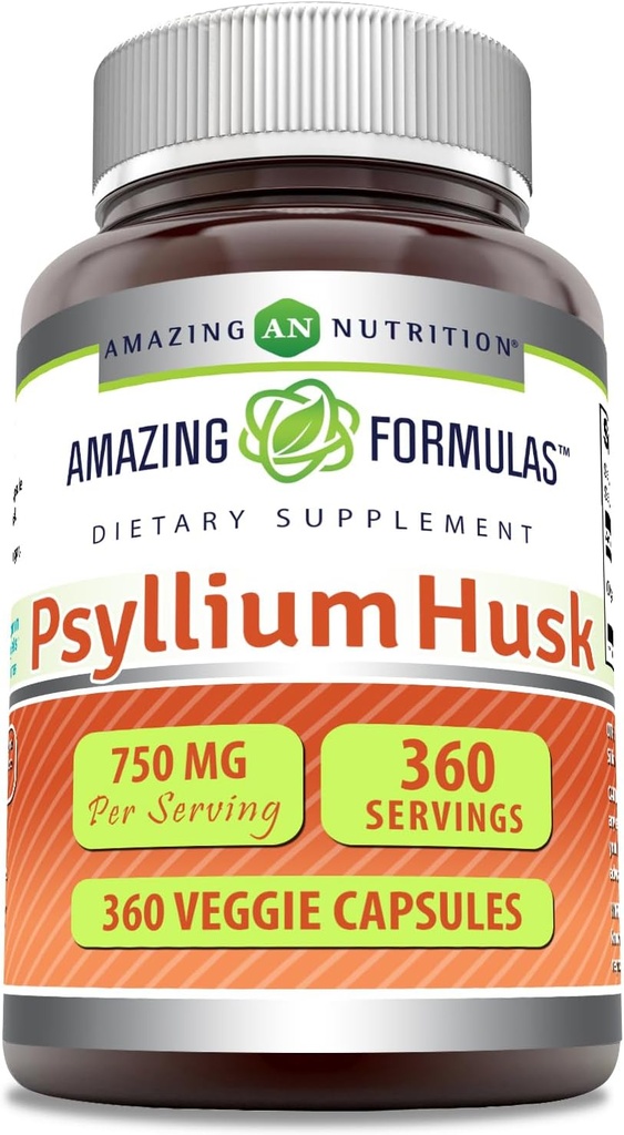 奇异的配方 Psyllium Husk 750mg Veggie Capsules Supplement QQn-GMO Gluten Free QQ 在美国制造 适合蔬菜(360个计数)
