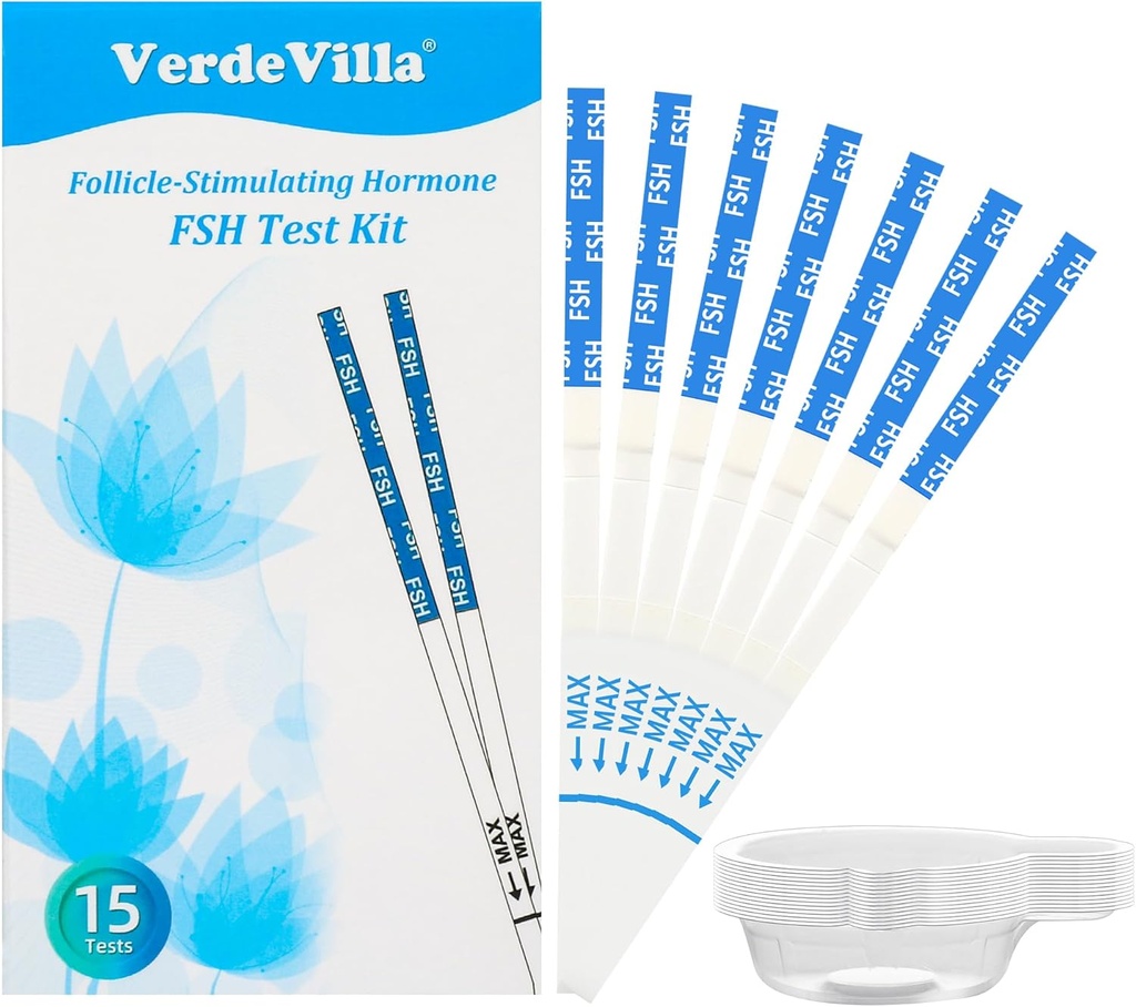 15 Pack Menopause 测试带在家中,FSH测试 perimenopuse 测试 荷尔蒙平衡 女性超过30个荷尔蒙测试
