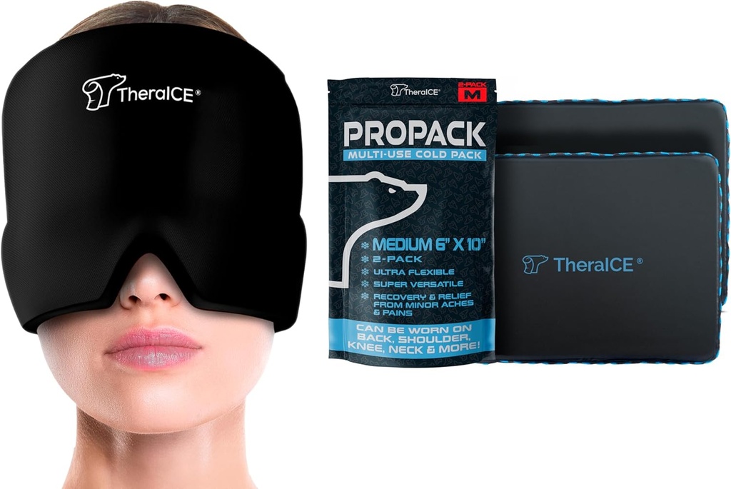 TheraICE 头痛和 Migraine  Relief Hat 和 TheraICE Propack 冰块包