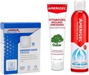 AMERIGEL 急救总包 - 1 oz. Hydrgel 伤痕服装, 7.1 oz. Saline 伤痕洗涤, 2x2 边框高泽服装