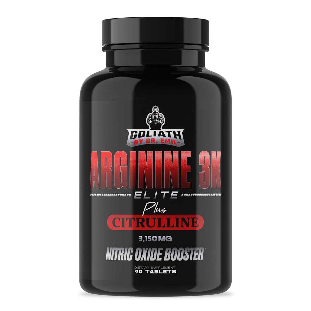 Emil博士 - Elite L Arginine (3150mg) + L-Citrulline 最高剂量 - Nitric Oxide 增量,用于血管、耐力和心脏健康(AAKG和HCL) - 90块药片