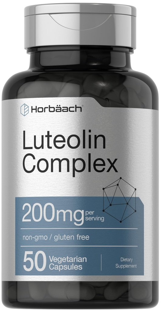 Horbäach Luteolin 复合体 补充 + Rutin + 50 Capsules + 蔬菜,非GMO和Gluten Free Flavonoid 公式