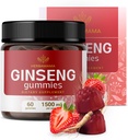 HERBAMAMA Panax Ginseng Gummys - 1500mg 韩国红金森根用于能源支持 - Vegan,非GMO红金森Immune支持补充 - 60 Pectin-基于草莓-香菜