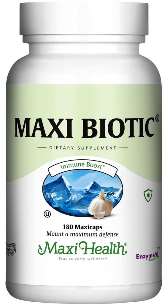 Maxi Health - Maxi Biotic Agold Garlic Capsules (180 Counter) QQ Kyolic Garlic 配有spirulina, Echinacea, Oregano 和 酶 - 天然抗氧化剂 - 健康支持